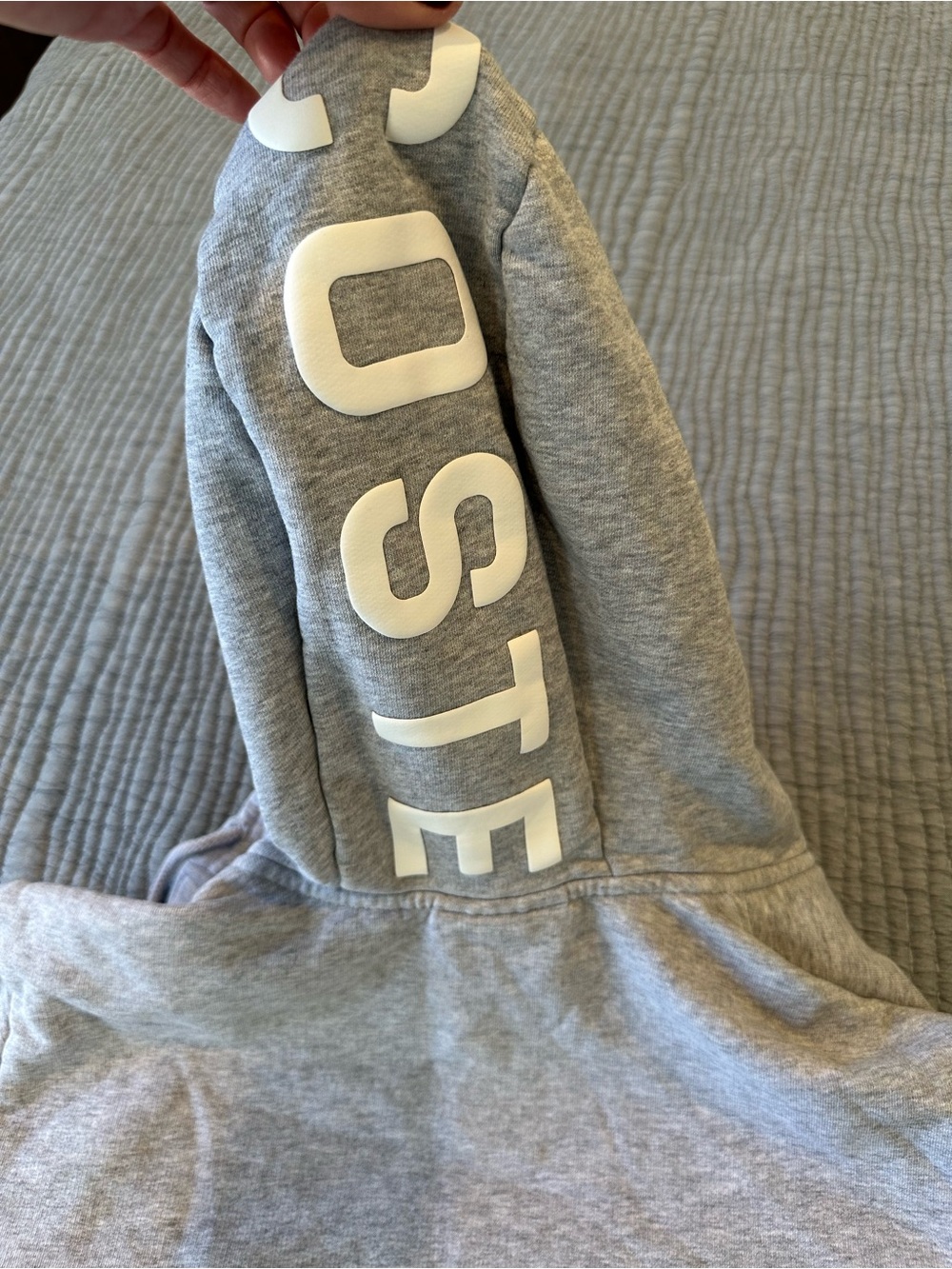 Lacoste Women’s Medium Light Grey Hooded Zip Jacket with Embroidered Croc - Picture 6 of 8